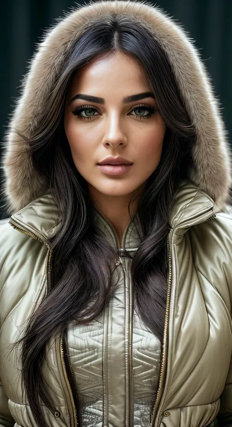 beautiful woman (EPN4d1n3Nj31m:.99), perfect hair, jewellery, ((portrait)), (close-up:1.2), ((from the waist up)), (((  A modern design studio, filled with innovative creations and cutting-edge equipment :1.2 ))), natural skin texture,  ((  Quilted jacket and cargo pants :1.2)), 24mm, 4k textures, soft cinematic light, adobe lightroom, photolab, hdr, intricate, elegant, highly detailed, sharp focus, ((((cinematic look)))), soothing tones, insane details, intricate details, hyperdetailed, low contrast, soft cinematic light, exposure blend, hdr, faded, now, ("I've got a bad feeling about this.":1.1)