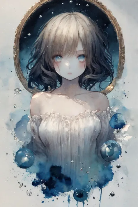 A painting of a woman with long hair and blue eyes - SeaArt AI
