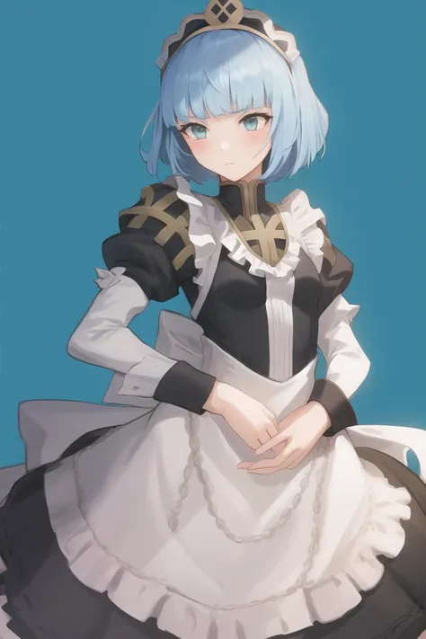 1girl, masterpiece, best quality, perfect hands, silque, wrist cuffs, smile, blush, cowboy shot, long sleeves
