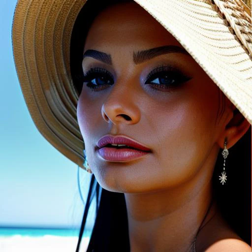 closeup photography, sexy SL<lora:SL:1>, beach background, darl skin, looking at viewer, hyperealistic