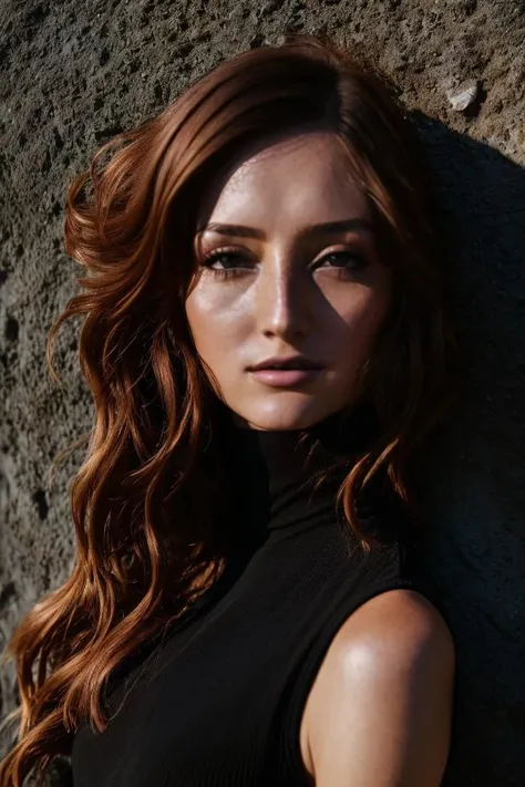A stunning intricate full color portrait of a woman,wearing a high neck black dress <lora:epiNoiseoffset_v2:1>, happy, epic character composition,by ilya kuvshinov, alessio albi, nina masic,sharp focus, natural lighting, subsurface scattering, f2, 35mm, film grain , portait, closeup, very detailed skin texture  <lora:RedFox:1>