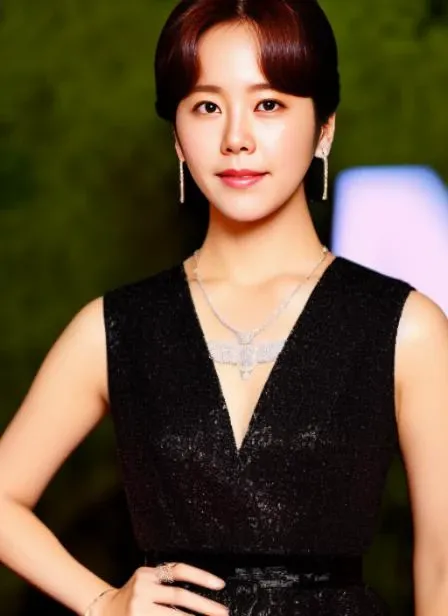 hanjimin photo of beautiful , a woman as a movie star, hair updo, sexy sweater off-shoulders, (trousers), movie premiere gala, dark moody ambience (masterpiece:1.2) (photorealistic:1.2) (bokeh) (best quality) (detailed skin:1.2) (intricate details) (nighttime) (8k) (HDR) (cinematic lighting) (sharp focus), (looking at the camera:1.1), (closeup portrait:1.1), (necklace)