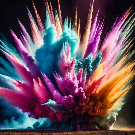 cinematic film still of <lora:cinematic explosion style:1.5>
a colorful explosion of powder flying in the air cinematic explosion style, shallow depth of field, vignette, highly detailed, high budget, bokeh, cinemascope, moody, epic, gorgeous, film grain, grainy