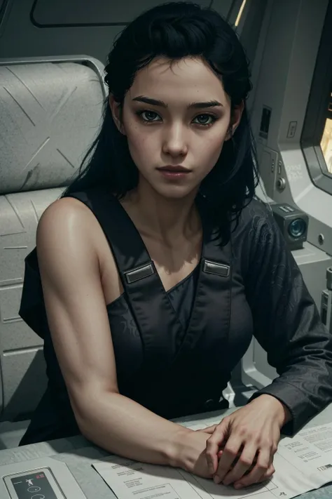 AndrejaStarfield, 1girl, realistic, solo, black hair, looking at viewer, head rest, computer, long hair, lips, science fiction, monitor
,masterpiece, best quality, cinematic lighting,
<lora:epi_noiseoffset2:1>, <lora:AndrejaStarfield:0.7>