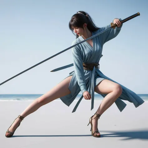 1girl,(full body:1.5),(best quality, masterpiece:1.4),(realism:1.2),(realisitc:1.2),(absurdres:1.2),(photorealistic:1.3),looking at viewer,<lora:Chinese_female_swordsmanv1.1:0.6>,nvjianke,sword,holding sword,holding weapon,(masterpiece, best quality, high quality, highres, ultra-detailed)