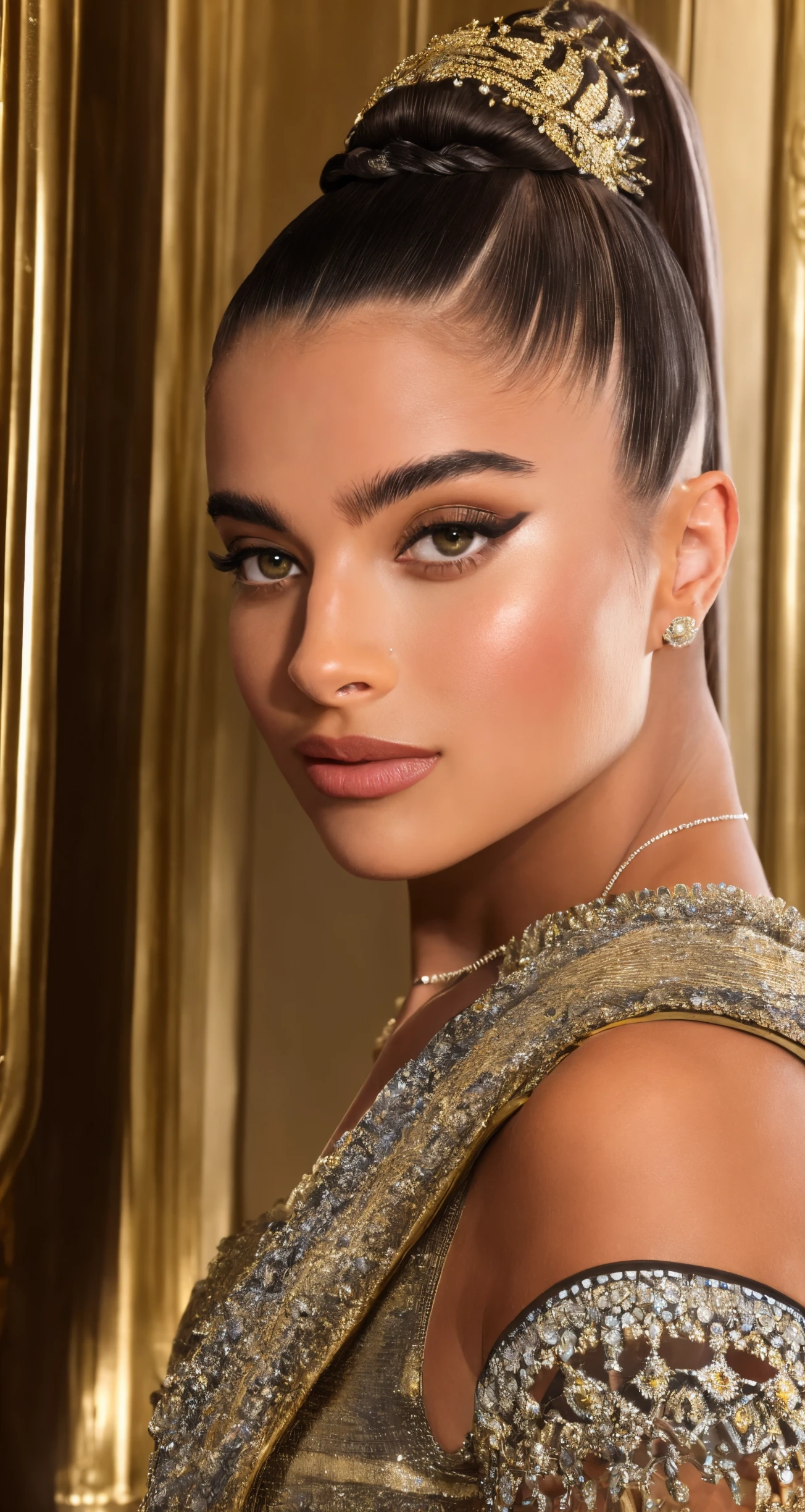 noa kirel, wearing lonian ballgown looking ancient regal detailed, closeup,
high ponytail, shot on 70mm, terrifying,
masterpiece, beautiful, young, professional, photo, high quality, highres <lora:noa_kirel_1.0:1.0>