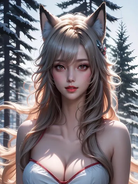 face lighting,bright backlight,(medium breasts:1.1),super high resolution,best quality,Photos,4k,(Realistic:1.2),ali,1girl,huli erduo,smile,(blond hair:1.2),(long hair:1.1),face mark,<lora:ali_50:0.9>,