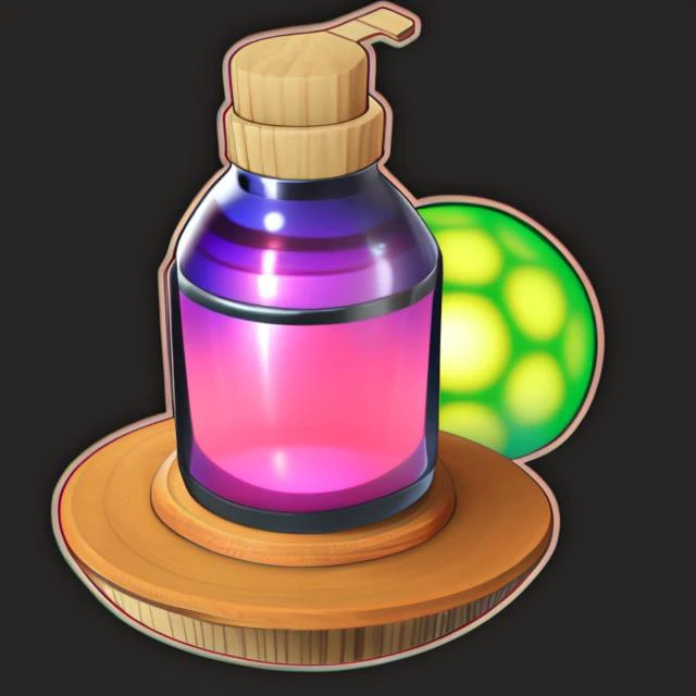 masterpiece, fantasy health potion in bottle, caustics, dark_background, flat illustration, vector, very detailed