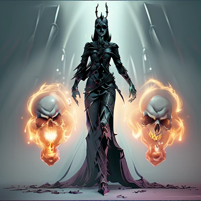 dark fantasy digital art graphic novel by UdonCrew bioluminescent lich <lora:1651758653905247290:1> Skulls rule (ÃâÃ) <lora:RPGLich:1> lich with glowing eyes and robe, jewelry, weaving dark magics, <lora:Concept - Shadowmancer:0.31> shad0wmancer