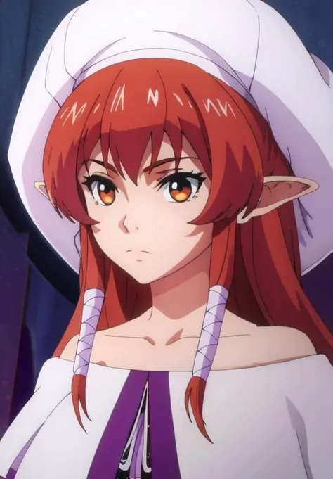 portrait, <lora:Helck:0.8>, Vermilio, 1girl, serios