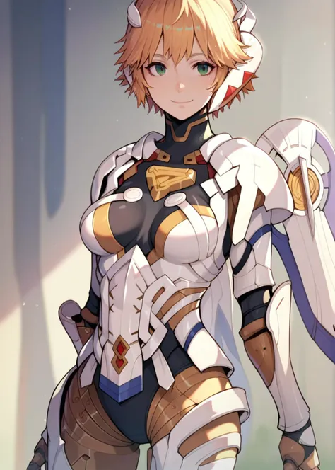 1girl, <lora:fiora_Xb_Autism_v1:1>, (fiora_mech), solo, (medium breasts:1.0), (sagging breasts:0.2),  (cowboy shot:1.2), short hair, armor, bodysuit, (on_back:1.1), (from_back:1.1), smile,
best quality, masterpiece, (score_9), (score_8_up), (score_7_up), source_anime, (anime), (anime screencap:1.0), anime coloring,