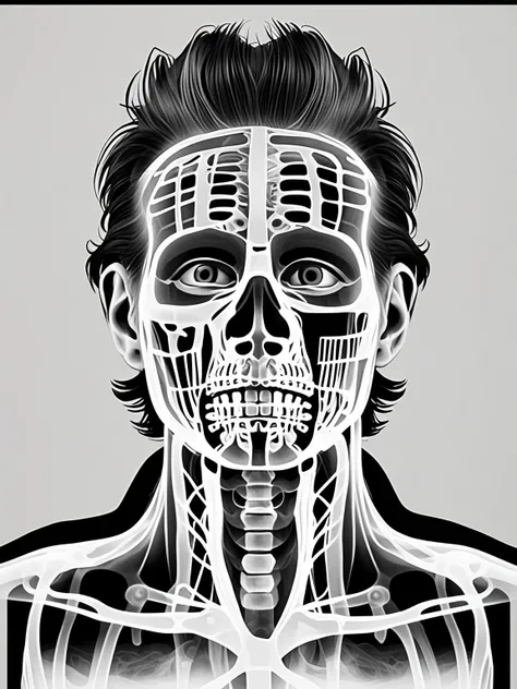 deconstructed X-ray portrait, male, <lora:DeconDada:1.7>