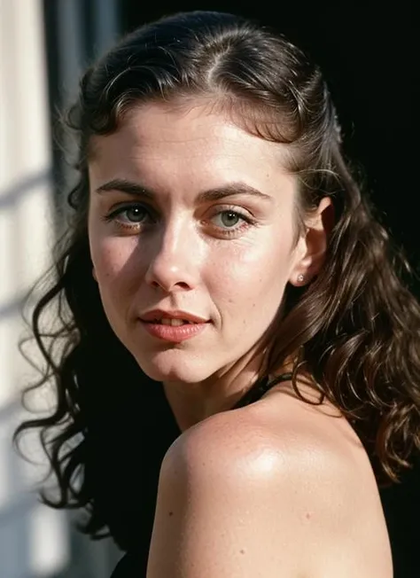 RAW photo of sks woman , natural lighting, 8k uhd, dslr, soft lighting, high quality, film grain, Fujifilm XT3, by Gerda Taro, <lora:lora-small-olivia-newton-john-v1:1>