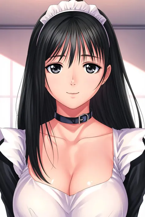 Simple White Background,
maid, maid headdress,choker, collar, collarbone,maid apron, long sleeves,black dress,
<lora:watase_nozomi_genmukan-KK77-V1:0.7>,
black eyes, black hair,long hair,
<lora:Mariana_Luciano_NON_VIRGIN-KK77-V1:0.3>,<lora:more_details:0.1>,
1 girl, 20yo,Young female,Beautiful Finger,Beautiful long legs,Beautiful body,Beautiful Nose,Beautiful character design, perfect eyes, perfect face,expressive eyes,perfect balance,
looking at viewer,(Focus on her face),closed mouth, (innocent_big_eyes:1.0),Light_Smile,
official art,extremely detailed CG unity 8k wallpaper, perfect lighting,Colorful, Bright_Front_face_Lighting,shiny skin,
(masterpiece:1.0),(best_quality:1.0), ultra high res,4K,ultra-detailed,
photography, 8K, HDR, highres, absurdres:1.2, Kodak portra 400, film grain, blurry background, bokeh:1.2, lens flare, (vibrant_color:1.2),professional photograph,
(Beautiful,large_Breasts:1.4), (beautiful_face:1.5),(narrow_waist),
