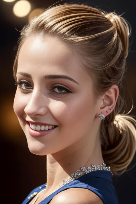 portrait of lili reinhart, smiling kindly, bangs, 1 9 6 0 s, ponytail, bangs and ponytail, intricate, elegant, glowing lights, highly detailed, digital painting, artstation, concept art, smooth, sharp focus, illustration, art by wlop, mars ravelo and greg rutkowski