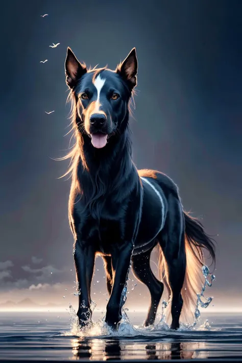a fantastical poney made of water, translucent, transparent, ethereal, hyperalism, cute, scottish kelpie, digital painting, artstation, concept art, smooth, 8 k frostbite 3 engine, ultra detailed, art by artgerm and greg rutkowski and magali villeneuve
