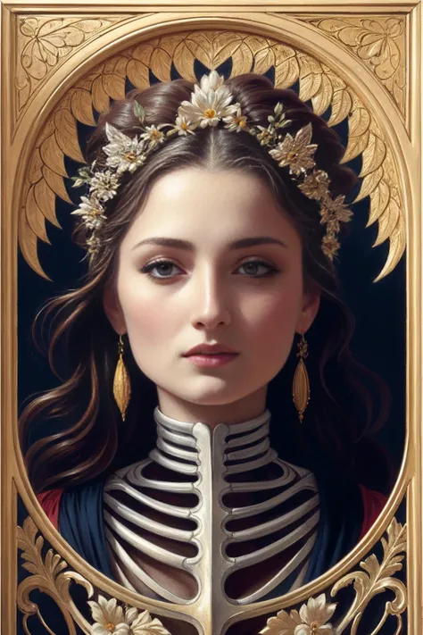 skeleton sansa in skeleton deaths, intricate, elegant, highly detailed, digital painting, artstation, concept art, smooth, sharp focus, illustration, art by artgerm and greg rutkowski and alphonse mucha and william - adolphe bouguereau