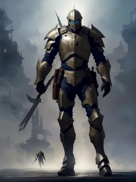 full body painting of a full armored knight, dramatic lighting, illustration by greg rutkowski, yoji shinkawa, 4k, digital art, concept art, trending on artstation