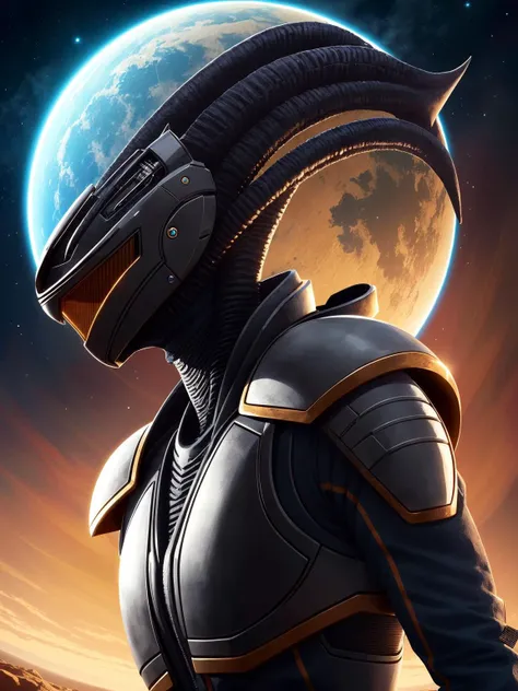 digital art of alien in star control 2, artstation, trending