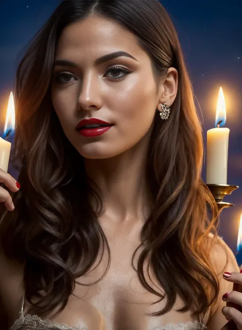((best quality)), ((masterpiece)), , majestic intricately detailed BREAK,a photo of a ginger woman with long loose styled hair, frowning, perfect boobs, she is walking on the beach, , red lipstick erotic model, (textured skin, skin pores:1.1), (moles:0.8), imperfect skin, goosebumps, flawless face, (light freckles:0.9), (night:1.1), dark theme, candle lit, <lora:xLowra:0.55><lora:Elixir:1>