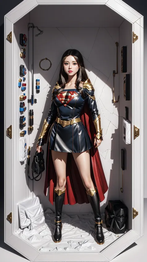 premium playset toy box, (masterpiece, best quality, ultra detailed, absurdres), (diorama:1.2), action figure box,
(inboxDollPlaySetQuiron style), the superheoine  supergirl,  (toy playset pack),
<lora:quiron_inboxDollPlaySet_v1_lora:0.97>