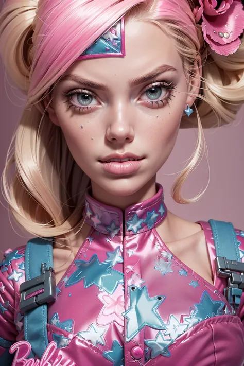 Ultra high resolution, high resolution, (masterpiece: 1.4), hyper-detail, 1girl, (inboxDollPlaySetQuiron style), full body, no humans, doll, toy, barbie, in a gift box, character print,  middle length hair, blight blue eyes, (((wearing a detailed pink theme soldier  outfit and matching accessories:1.5))), pink sparkles, sprinkles, barbie pink color theme, beautiful female barbie, full lips, parted_lips, heavy make-up, smoky eyes, detailed eyes, pretty face,3DMM,inboxDollPlaySetQuiron style, invisible woman, (milla jovovich), <lora:quiron_inboxDollPlaySet_v2_lora:1>,