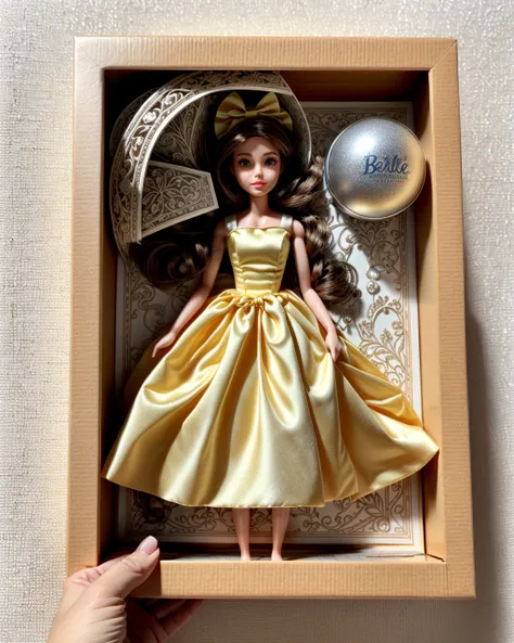 toy, doll, character print, (best quality:1.15), (masterpiece:1.15), (detailed:1.15), (realistic:1.2), Dappled Light, analog style, lightroom, (intricate:1.4), simple background, stuffed toy, cover page, card, in a gift box,
no humans, inboxDollPlaySetQuiron style, abs, (Belle (Beauty and the Beast): Belle's yellow ball gown, rose, and love for books make her a beloved Disney princess choice for cosplayers.:1.2), gift box, playset, in a box, full body, toy playset pack, in a gift box, premium playset toy box, <lora:quiron_inboxDollPlaySet_v2_lora:0.77>