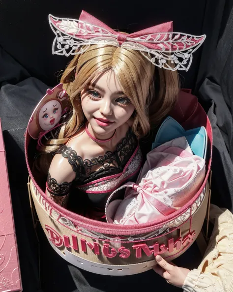 toy, doll, character print, (best quality:1.15), (masterpiece:1.15), (detailed:1.15), (realistic:1.2), (intricate:1.4), simple background, cover page, card, in a gift box,
no humans, (inboxDollPlaySetQuiron style), (the harley quinn:1.1), playset, in a box, toy playset pack, in a gift box, premium playset toy box, <lora:quiron_inboxDollPlaySet_v2_lora:0.77>