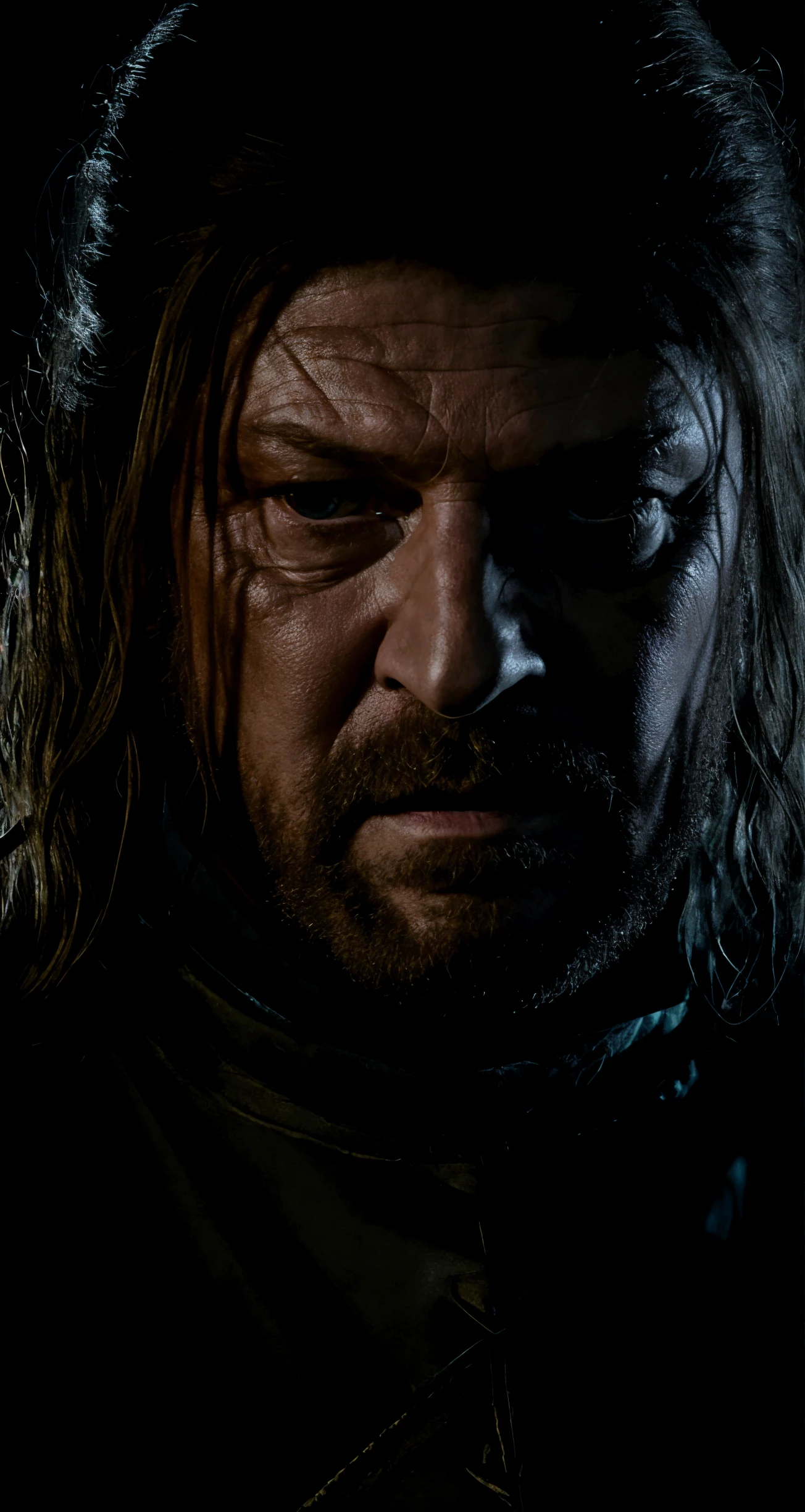 solo, sailor, realistic, real life, looking at viewer, facing viewer, gold, neon lights, glowing,
ned stark, middle shot,
professional, high quality, amazing, fine art,
masterpiece, highres, 4k, detailed background, psychotic, (ghostly:0.8)