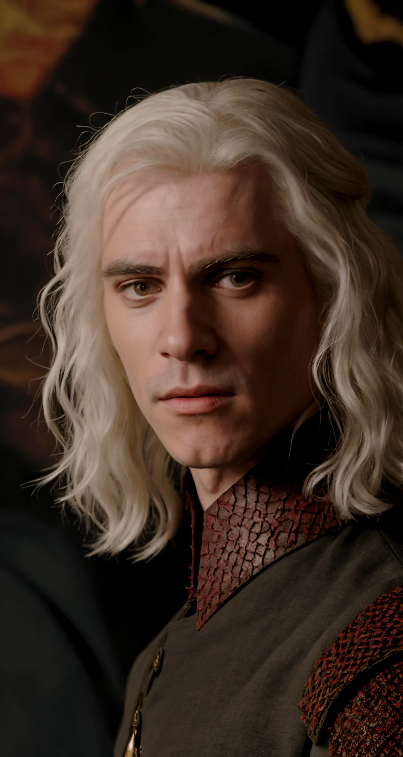 solo, actress, realistic, real life, looking at viewer, facing viewer,
viserys targaryen , middle shot,
professional, high quality, amazing, vector image, Jean Metzinger, Dave Gibbons,
masterpiece, highres, 4k, detailed background, atmospheric, (vibrant:0.8)