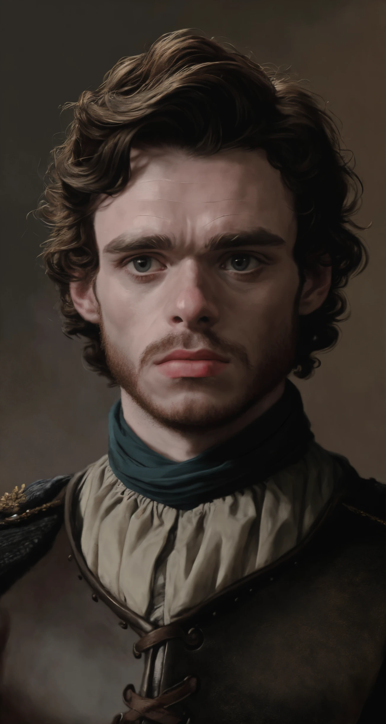 solo, athlete, realistic, real life, looking at viewer, facing viewer,
robb stark , middle shot,
professional, high quality, amazing, Impasto painting, Charles Dana Gibson, Clara Peeters,
masterpiece, highres, 4k, detailed background, glib, (boring:0.8)