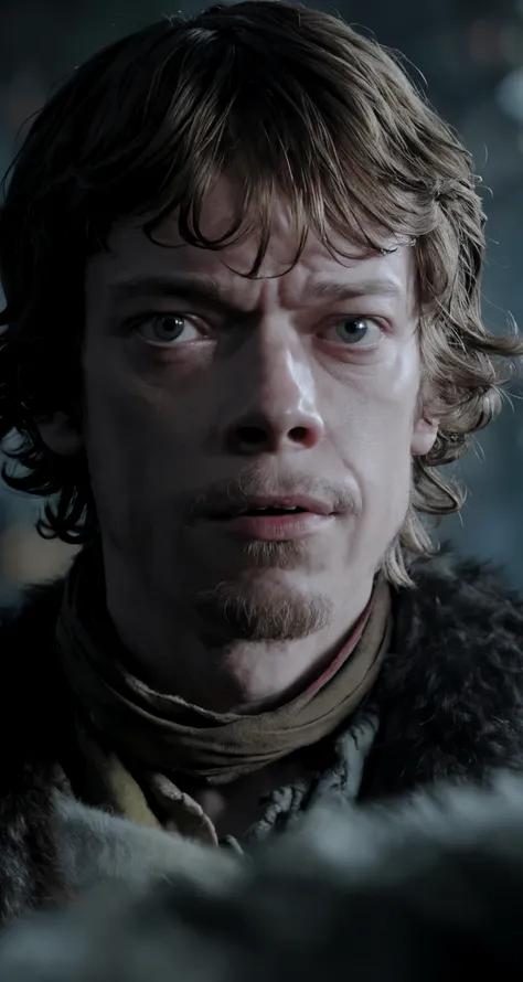 solo, prostitution, realistic, real life, looking at viewer, facing viewer, 
theon greyjoy , middle shot,  
professional, high quality, amazing, tilt shift, Dr. Seuss, Antonio Mancini,
masterpiece, highres,  4k, detailed background, jealous, (uptight:0.8)