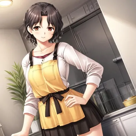 (One girl)、smile、Embarrassed、nurse、nurse、bed、From below、Dark brown short hair、Dark brown eyes、Spread your legs