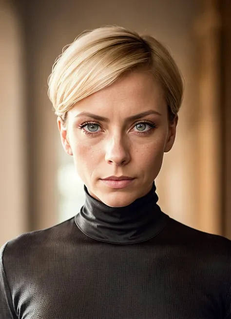 A stunning intricate full color portrait of (sks woman:1), wearing a black turtleneck, epic character composition, by ilya kuvshinov, alessio albi, nina masic, sharp focus, natural lighting, subsurface scattering, f2, 35mm, film grain, <lora:lora_anita_v4_from_v4_160:1>
