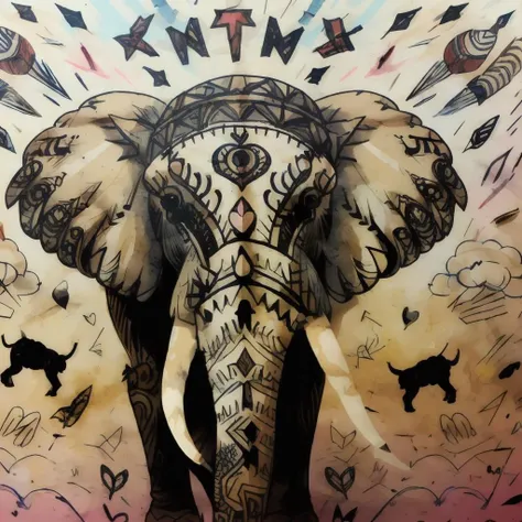 an elephant , by DskGfft <lora:DskGfft-000009:1>, masterpiece, intricate details