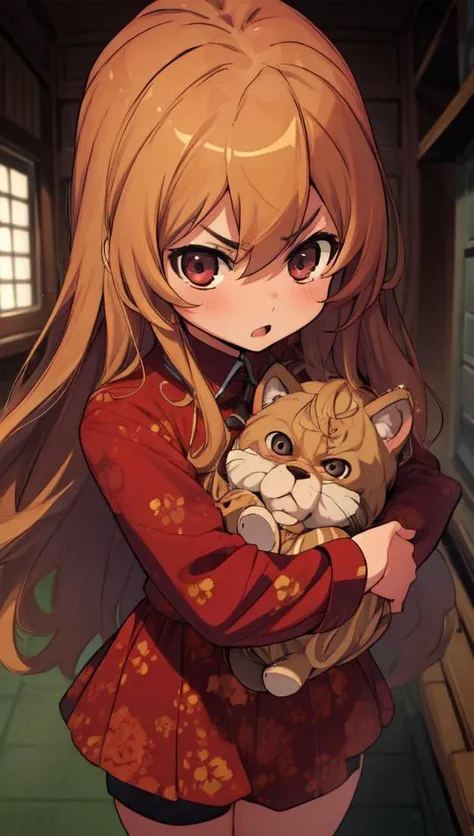 (masterpiece, best quality), intricate details, 8k, wallpaper, 1girl, carrying baby, solo, <lora:Taiga Aisaka:0.8>, aisaka taiga, mad, angry, looking to viewer