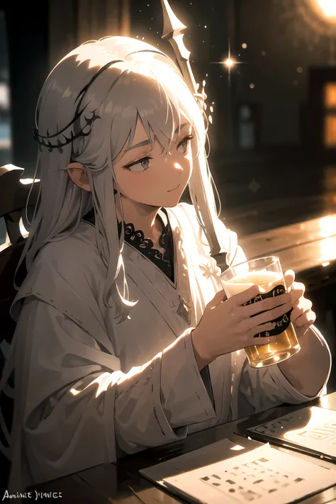 (masterpiece:1.3), Gandalf from Lord of the Rings, diffuse lighting, fantasy, intricate elegant highly detailed, artstation, drinking beer, funny, happy, (bokeh:1.1), sun rays, (blurry background:1.1), ultra detailed, (muted colors:1.1), unsaturated, (Depth of Field:1.1), (by Anne Stokes:1.2), highlights in details, (low contrast:1.2), (volumetric shadows:1.1), thick outline, edge highlights, 3D