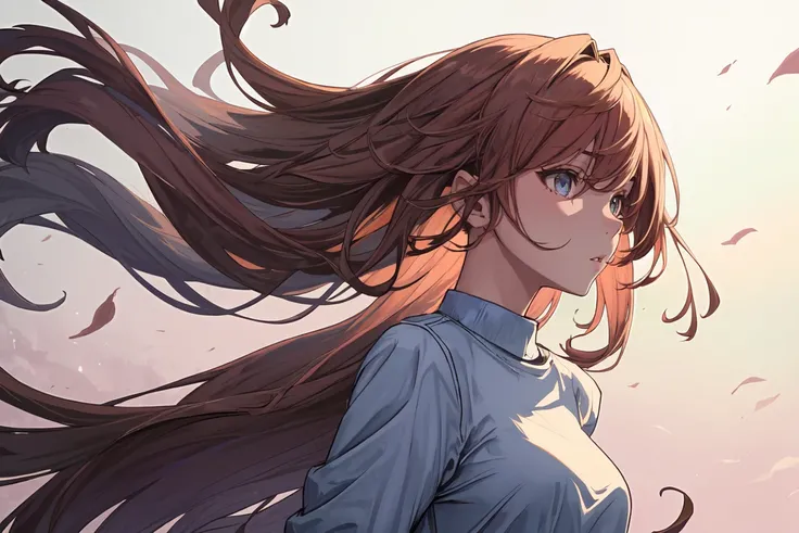 1girl, upper body, casual clothes, floating hair
masterpiece absurdres best quality extremely detailed detailed background