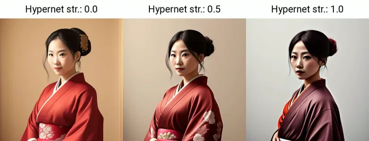 portrait of a woman in a red kimono
