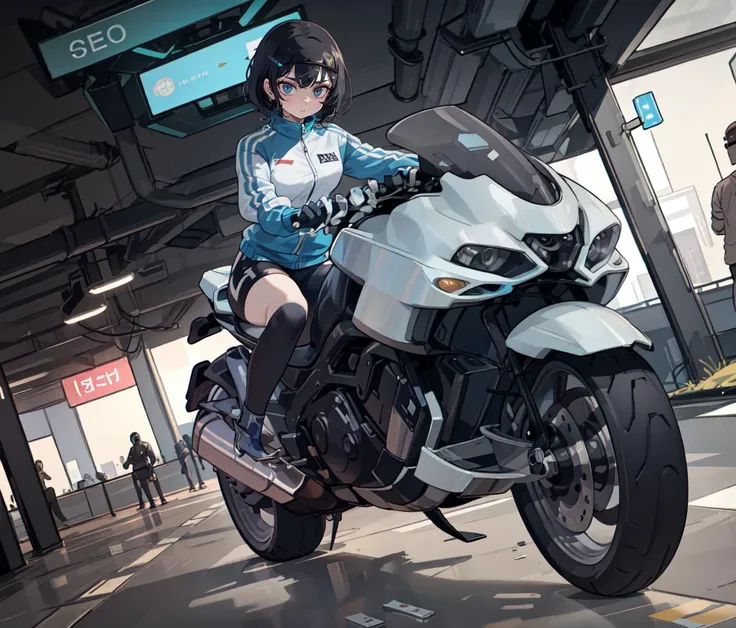 masterpiece,best quality,(cyberpunk:1.2),dutch angle,
solo,1girl,skin tight,track jacket,riding G-STRIDER,
<lyco:G-STRIDER_v10-000005:1.0>