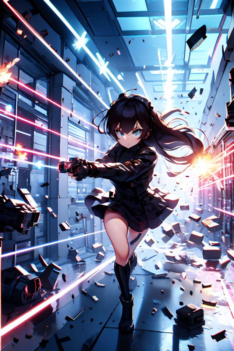 (masterpiece, best quality), 1girl, <lora:avoidBeam:1> firing, laser, debris