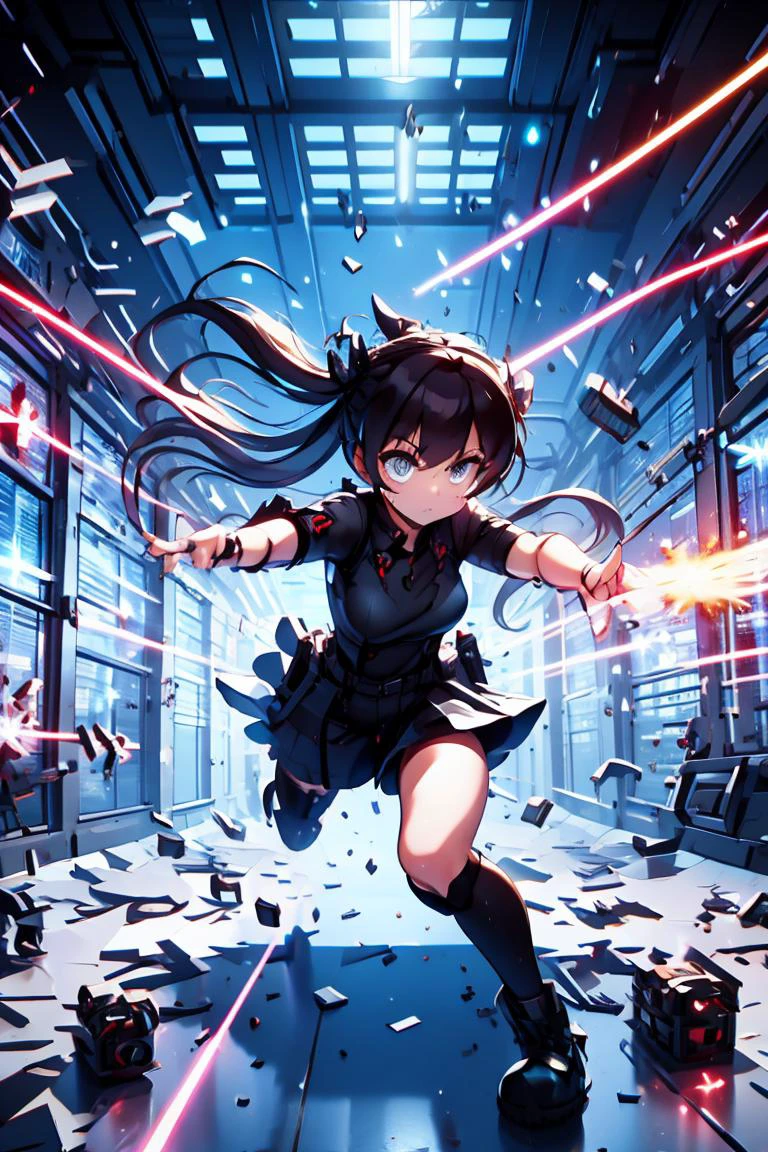 (masterpiece, best quality), 1girl, <lora:avoidBeam:1> firing, laser, debris