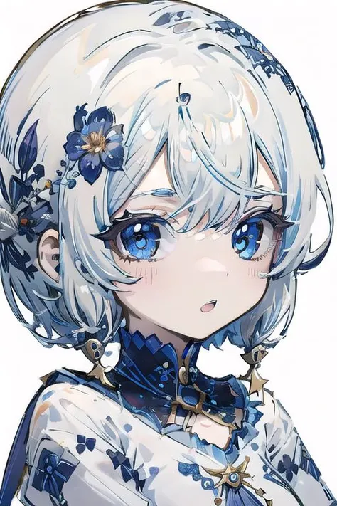 papercutcd, 1girl, cute face, white background, <lyco:bwporcelaincd-000006:0.9>