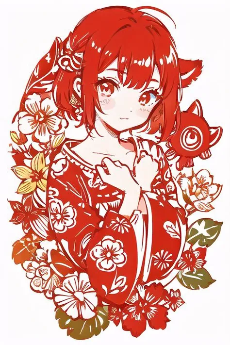 papercutcd, 1girl, cute face, white background, <lyco:papercutcd-000006:1>