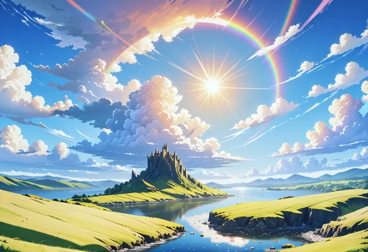 best quality anime of a beautiful irish landscape