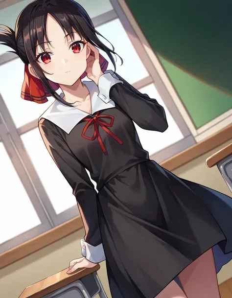 makishijou, maki shijou, bangs, blunt bangs, (purple eyes:1.1), twintails, two side up, braid, short twintails,
BREAK long sleeves, dress, ribbon, school uniform, black dress, red ribbon, neck ribbon, collared dress, shuuchiin academy school uniform,
BREAK outdoors,
BREAK looking at viewer, (cowboy shot:1.5),
BREAK (masterpiece:1.2), best quality, high resolution, unity 8k wallpaper, (illustration:0.8), (beautiful detailed eyes:1.6), extremely detailed face, perfect lighting, extremely detailed CG, (perfect hands, perfect anatomy),(white panties:1.5), (short, tiny, little:1.2), (spread legs, open legs, knee up:1.3), groin, perineum, leaning back, body tilt, shy, smile, open mouth, arms behind back, cowboy shot, dutch angle,
