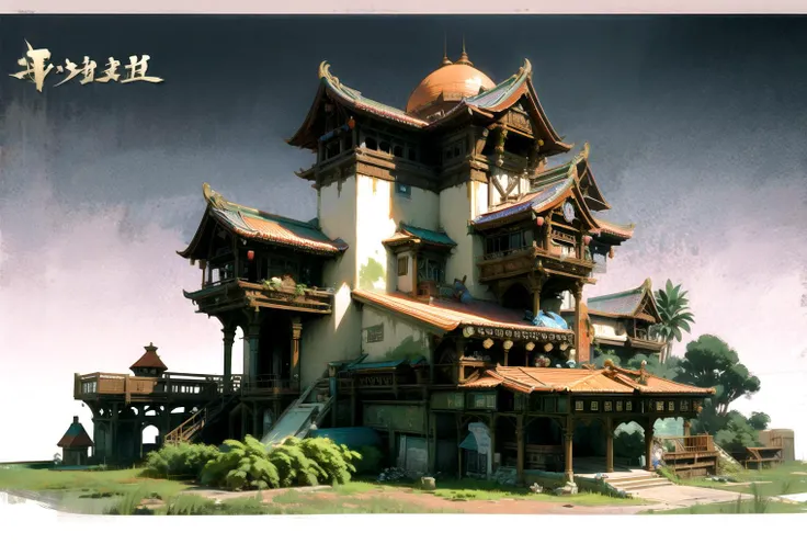 (masterpiece:1.2), best quality, masterpiece, highres, original, extremely detailed wallpaper, perfect lighting, CG,realism,oil painting,unreal engine,concept art,ruined,architecture, east_asian_architecture, scenery, building, tree, potted_plant, plant, no_humans,  <lora:sandiese:0.8>
