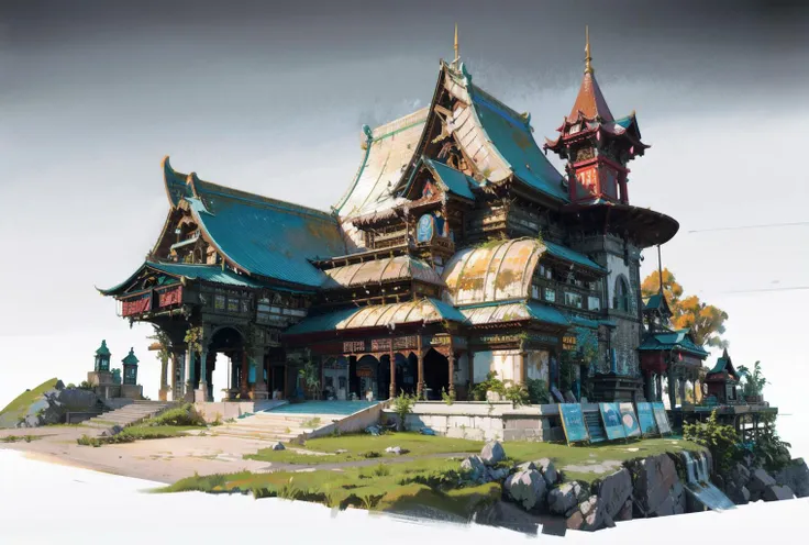(masterpiece:1.2), best quality, masterpiece, highres, original, extremely detailed wallpaper, perfect lighting, CG,realism,oil painting,unreal engine,concept art,ruined,architecture, east_asian_architecture, scenery, building, tree, potted_plant, plant, no_humans,  <lora:sandiese:0.8>