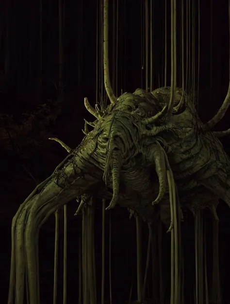 ((best quality)), ((masterpiece)), ((realistic)), (detailed), Enigmatic Root-like Edgy Arachnid, Hoofed, Short-Tailed, Slick Skin, OliveGreen, ((masterpiece)), absurdres, HDR, <lora:add_detail:1>, <lora:LowRA:0.5>