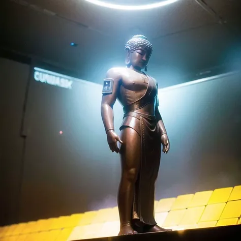 giant buddha statue meditating, 1male, (light disk behind head:1.5), (cyberpunk background:1.5), cinematic, octane render, <lora:zyd232_BuddhaStatue_v1.1:0.8>, (photorealistic:1.4), (best quality:1.0), (ultra highres:1.0), 8k, RAW photo, (masterpiece:0.2), ultra-detailed